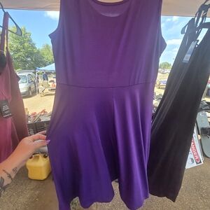Elegant Purple Sleeveless Dress